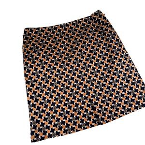 Talbots Petite Stretch Geometric Print A-Line Skirt Size‎ 14